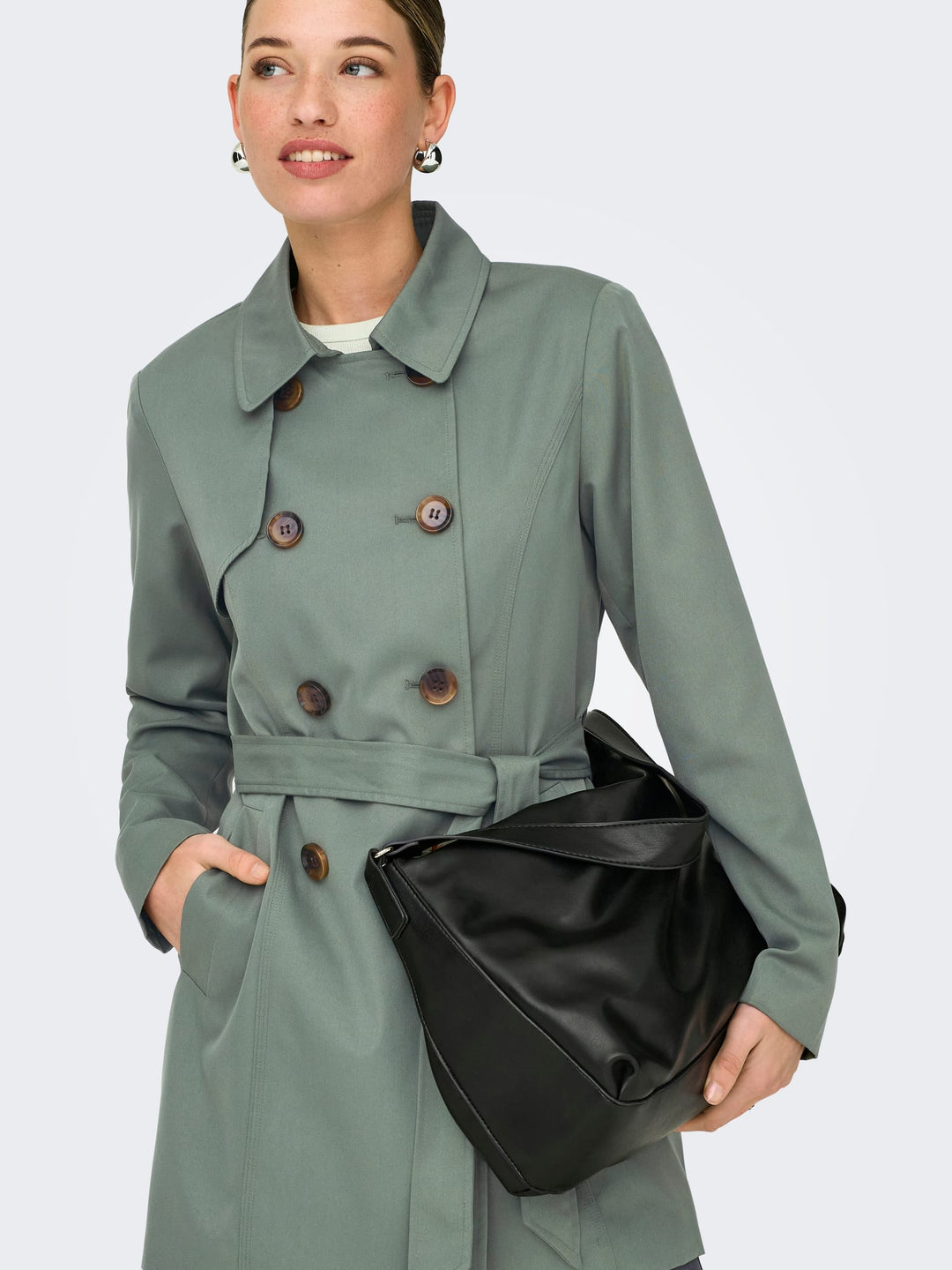 Only 15191821 Valerie trenchcoat olijf – dames