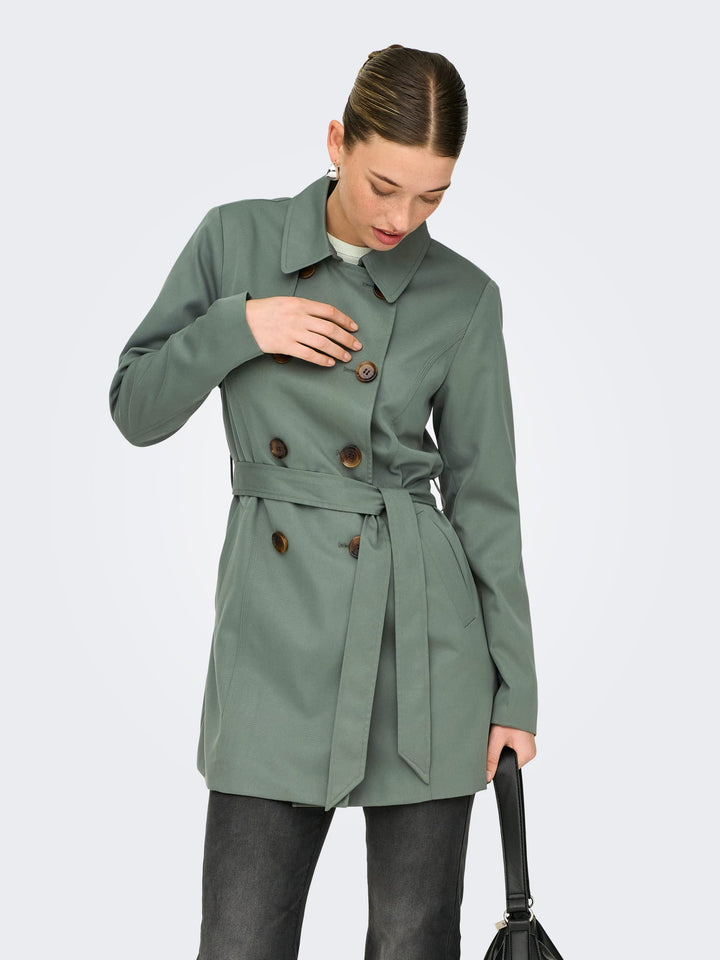 Only 15191821 Valerie trenchcoat olijf – dames