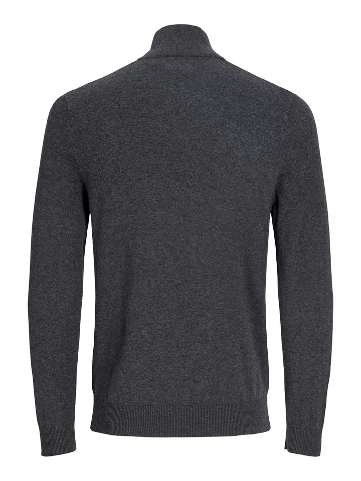 Jack & Jones JJEEMIL KNIT HALF ZIP NOOS trui heren antraciet