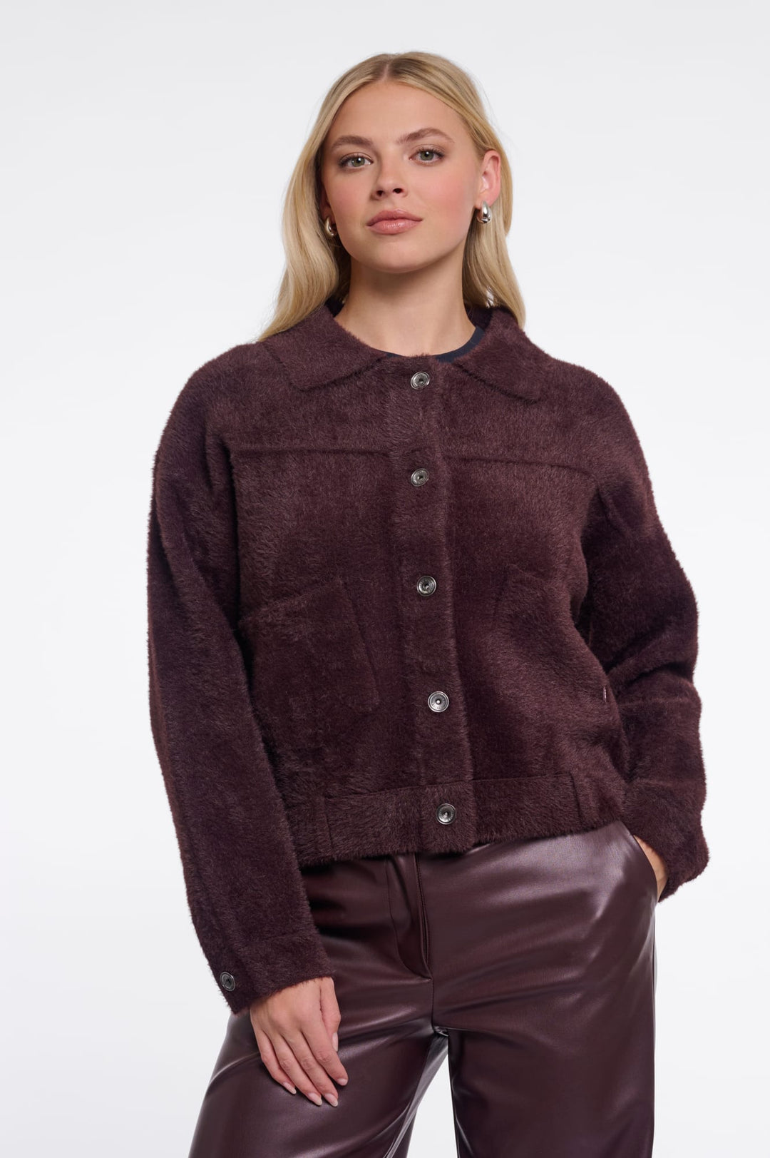 Rino & Pelle Bubbly.5002611 vest gebreid dames - bordeaux