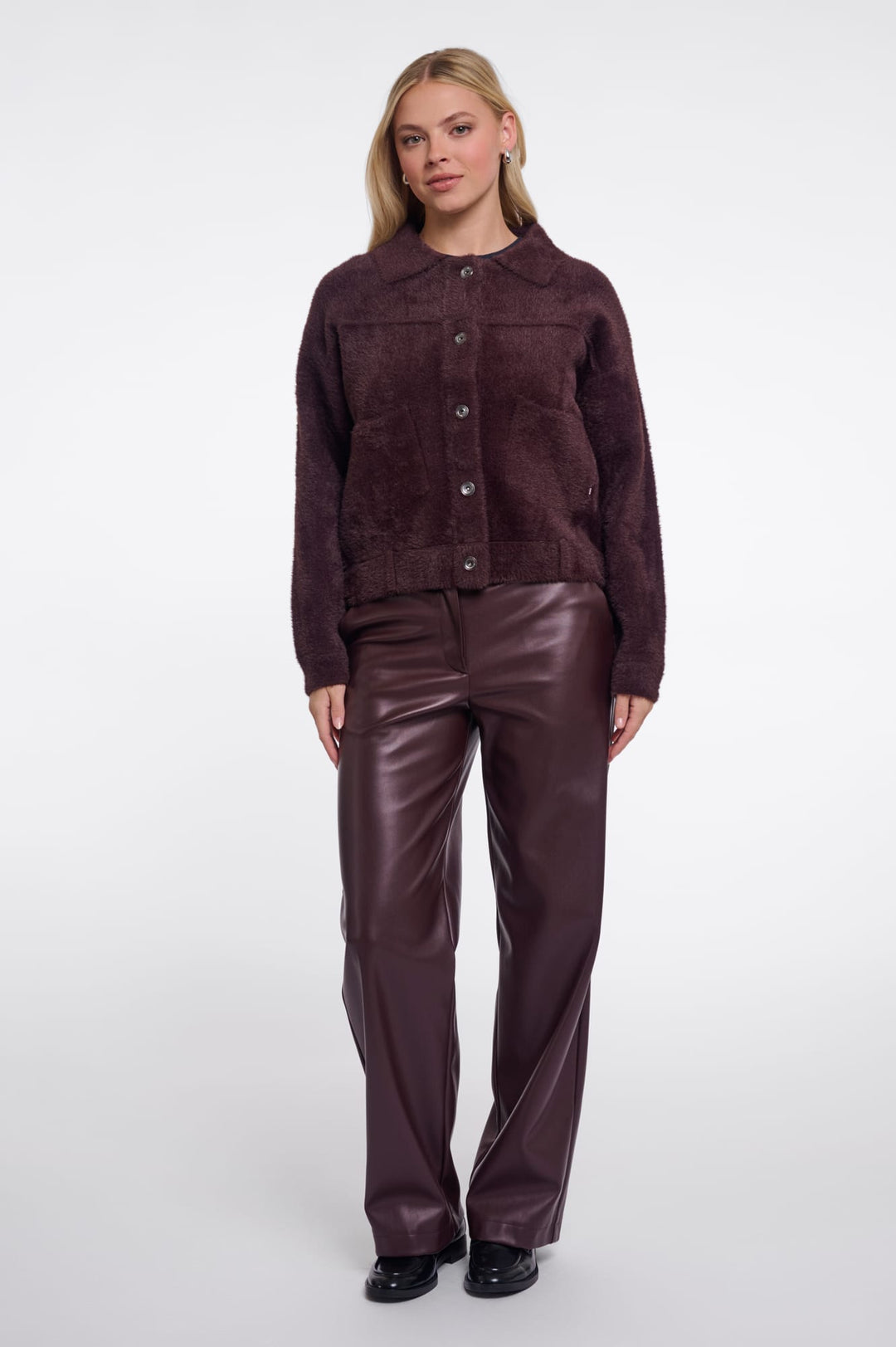 Rino & Pelle Bubbly.5002611 vest gebreid dames - bordeaux