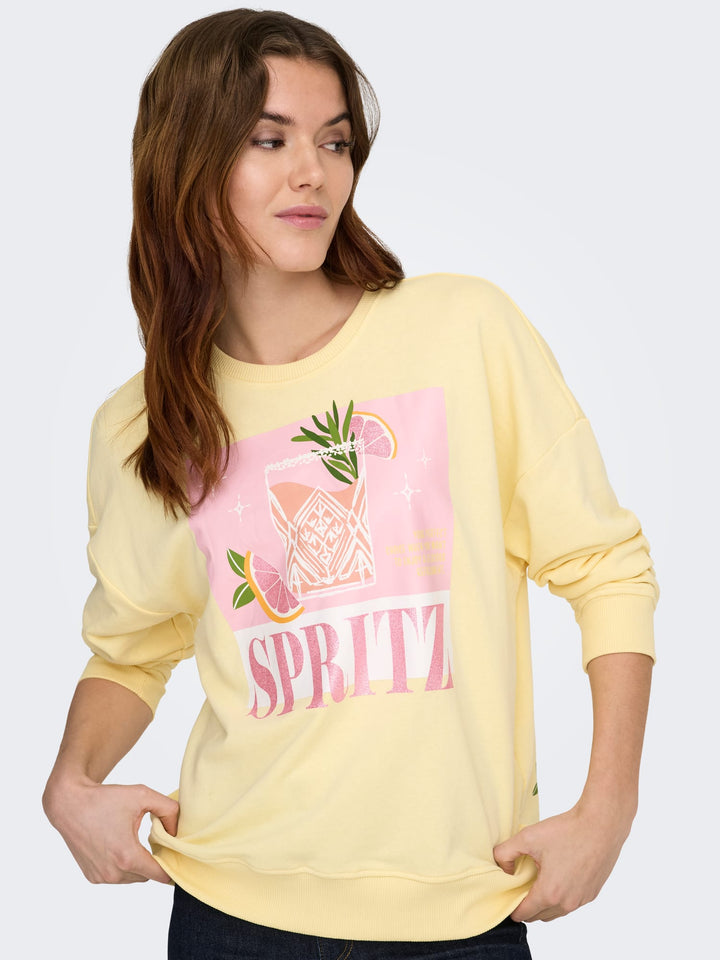 Only Kita lichtgele sweater dames – trendy en comfortabel - Licht Geel