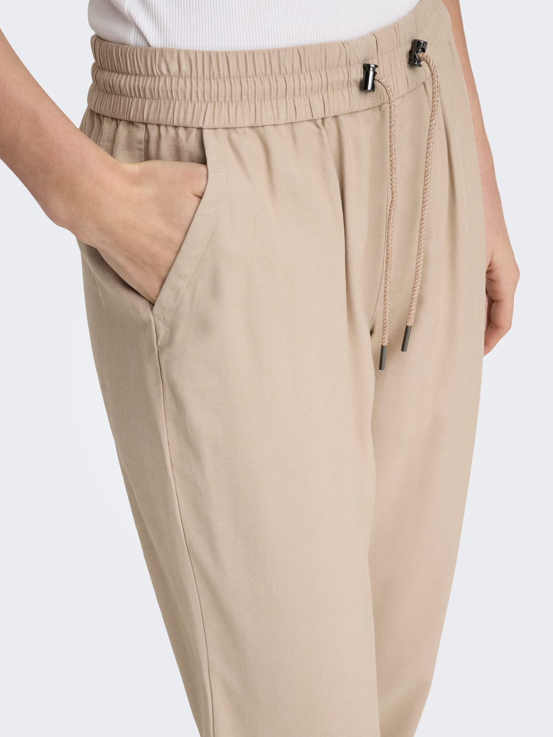 Only Kelda-emery broek met wijde pijpen – dames - Zand - L32