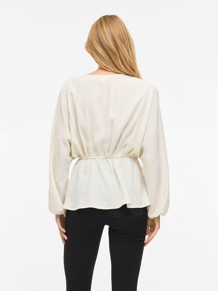 Vila Selia V-Hals Blouse Beige – dames top