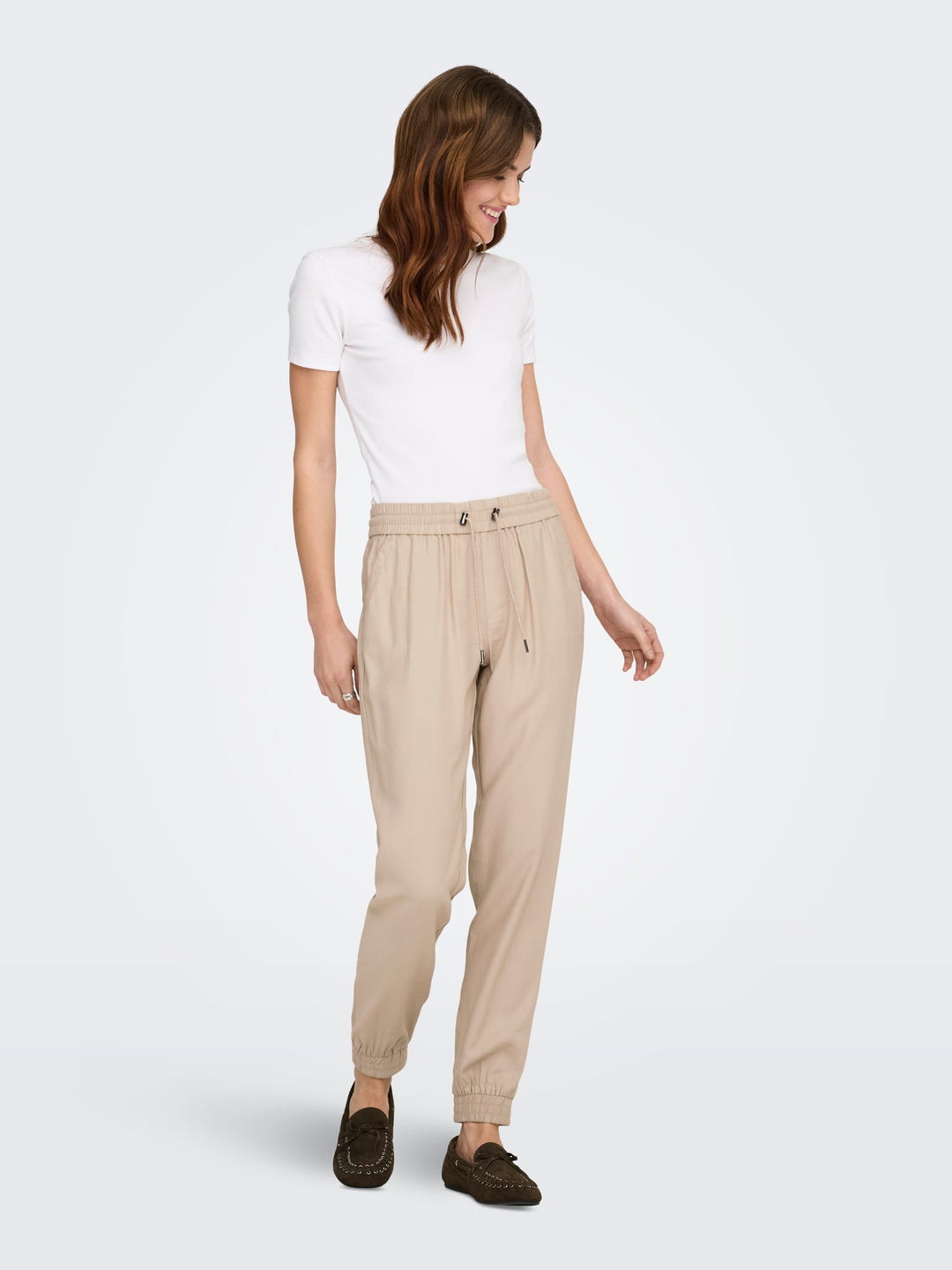 Only kelda-emery broek met wijde pijpen – dames - Zand - L30