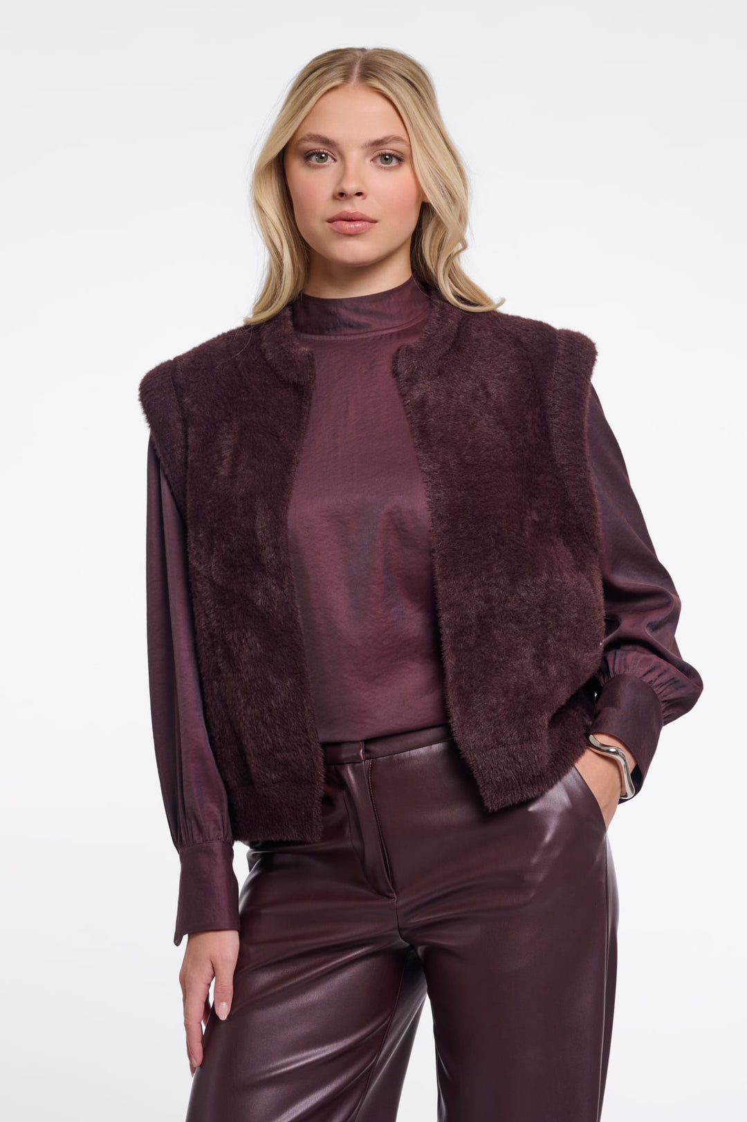 Rino & Pelle Elona.5002611 gilet gebreid - bordeaux