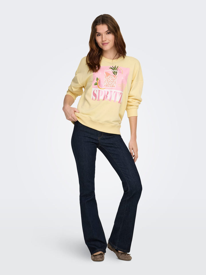Only Kita lichtgele sweater dames – trendy en comfortabel - Licht Geel