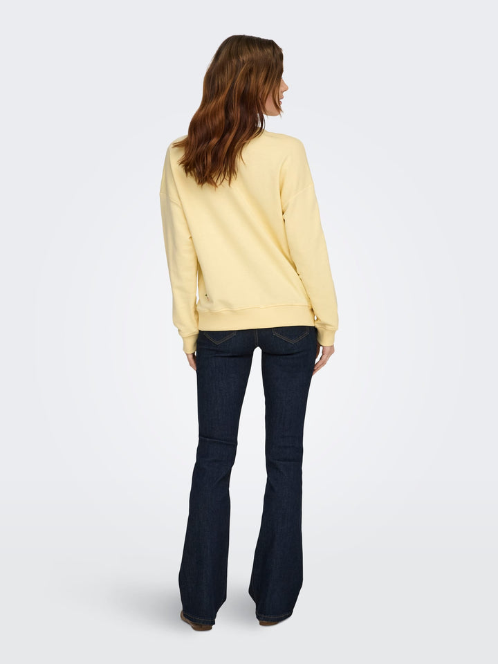 Only Kita lichtgele sweater dames – trendy en comfortabel - Licht Geel