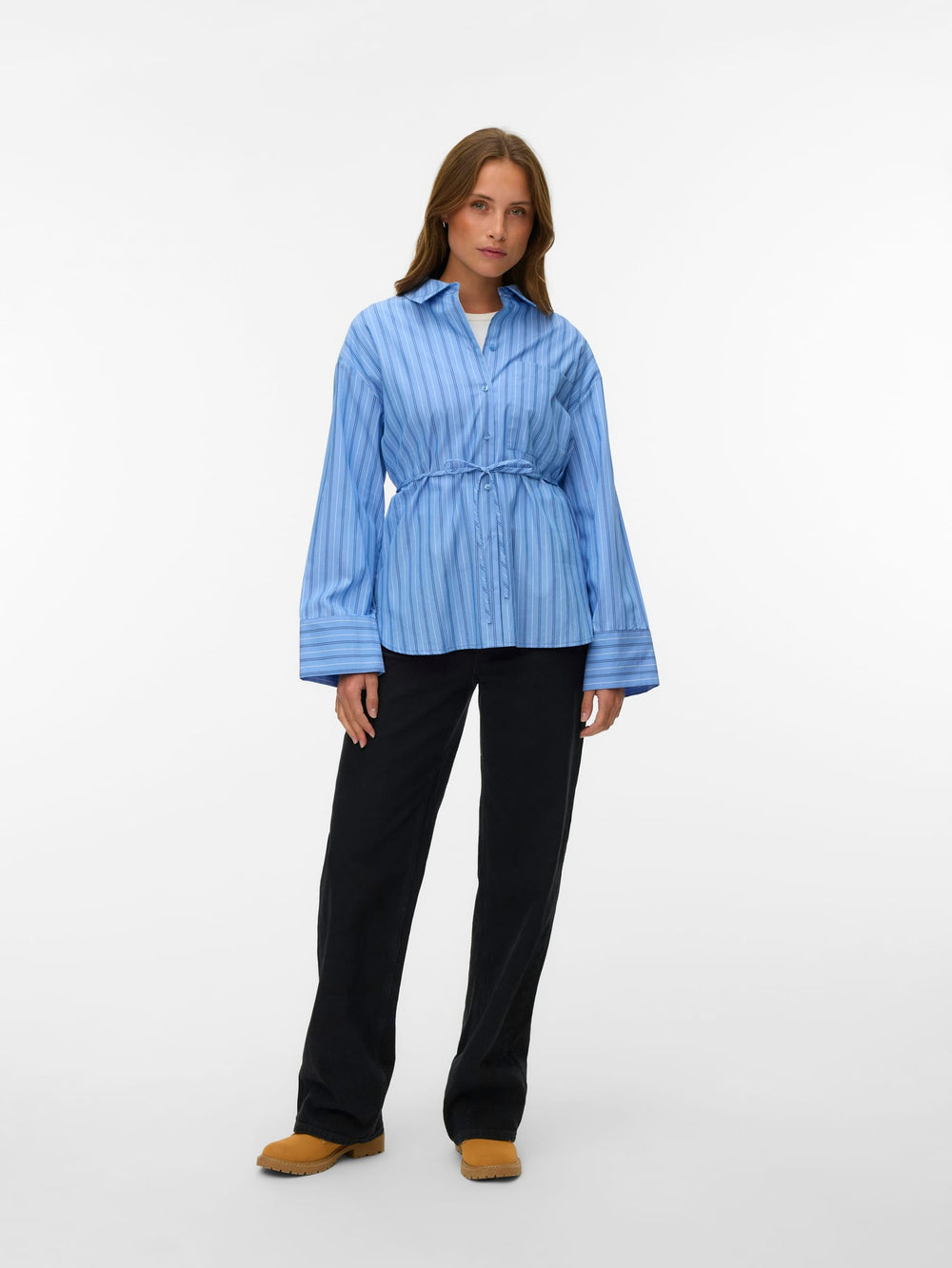 VERO MODA Gina blouse l/m blauw dessin – dames