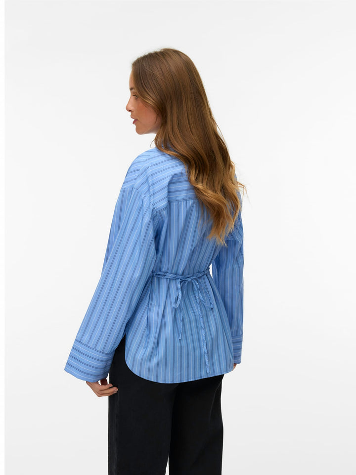 VERO MODA 10349241 Gina blouse l/m blauw dessin