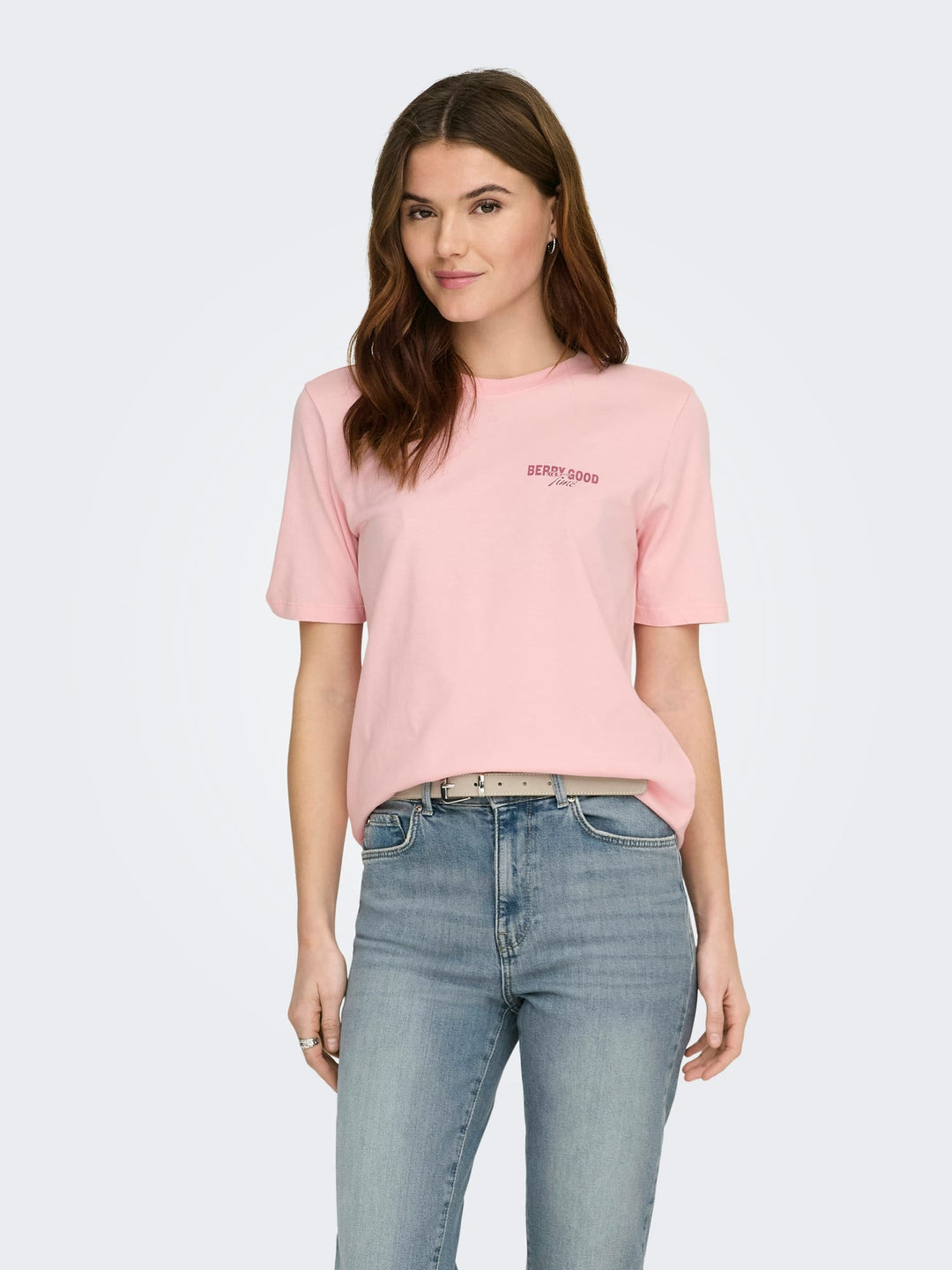 Only ONLLUCY MONJA S/S TOP JRS NOOS – dames t-shirt roze