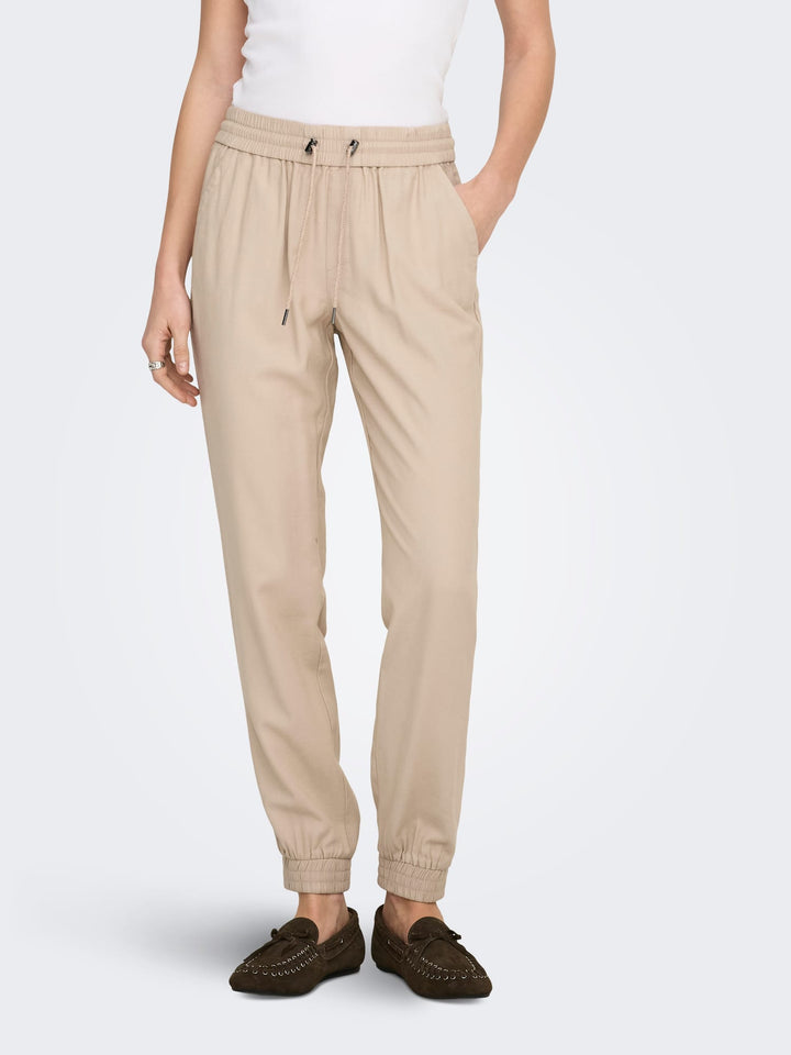 Only kelda-emery broek met wijde pijpen – dames - Zand - L30