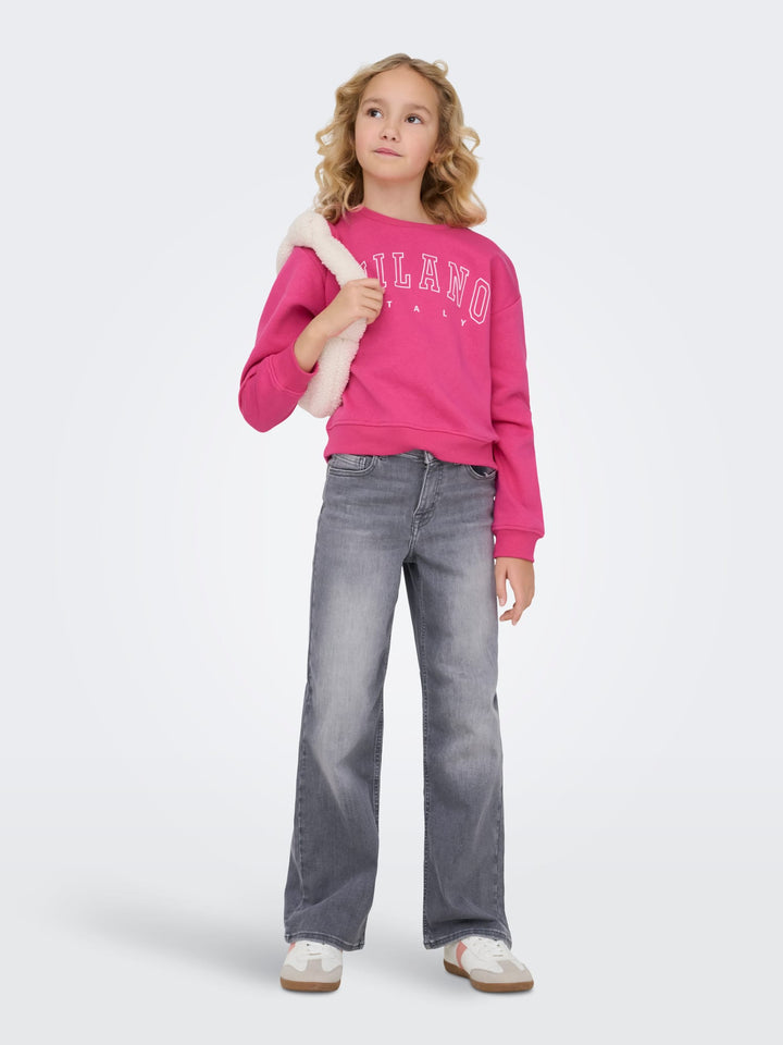 Kids Only Madison jeans loose fit grijs – meisjes - Grey Denim