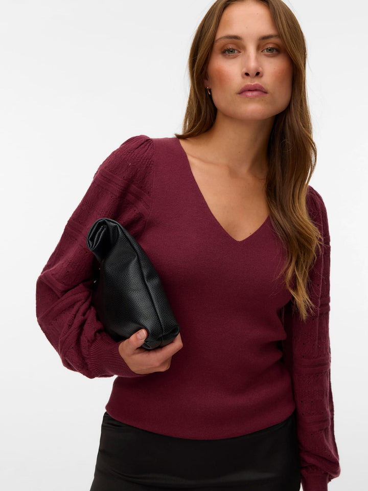 VERO MODA 10346938 newlimone trui dames bordeaux