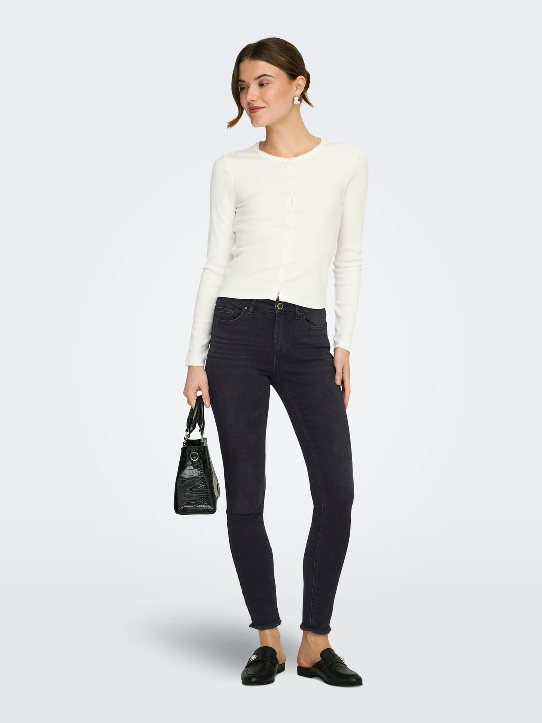 Only skinny fit jeans zwart denim – dames - Black Denim - L34