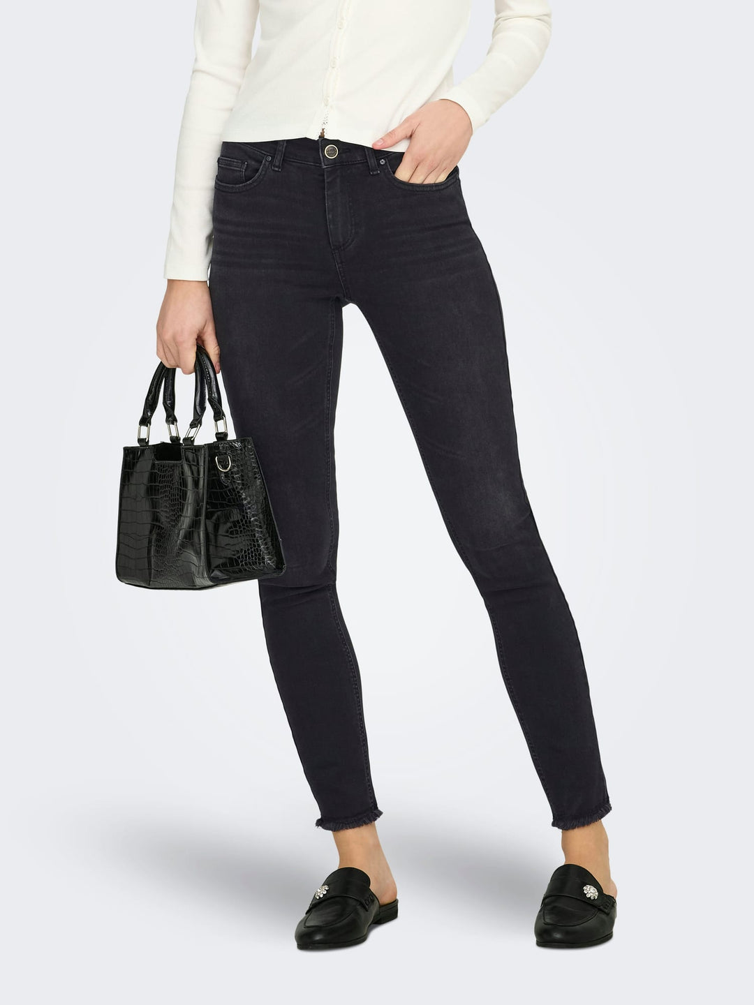 Only 15157997 BLUSH skinny fit jeans zwart – dames - Black Denim - L32