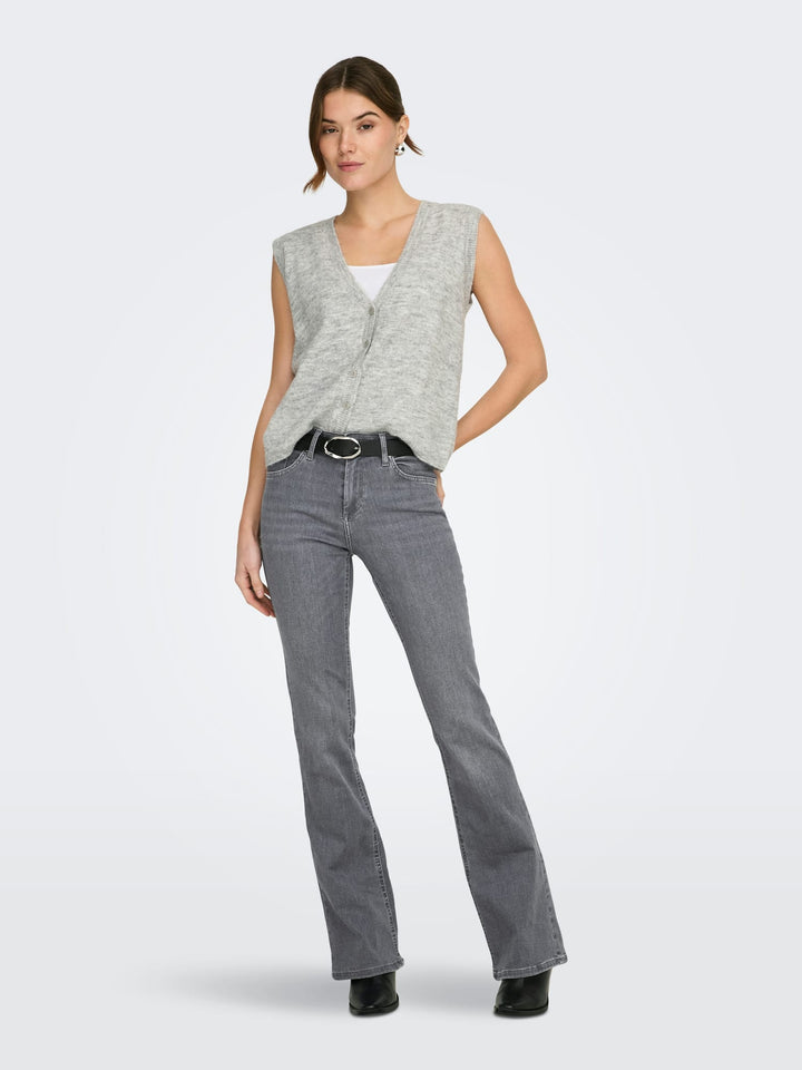Only 15233721 blush flare jeans bootcut dames - grey denim - L32