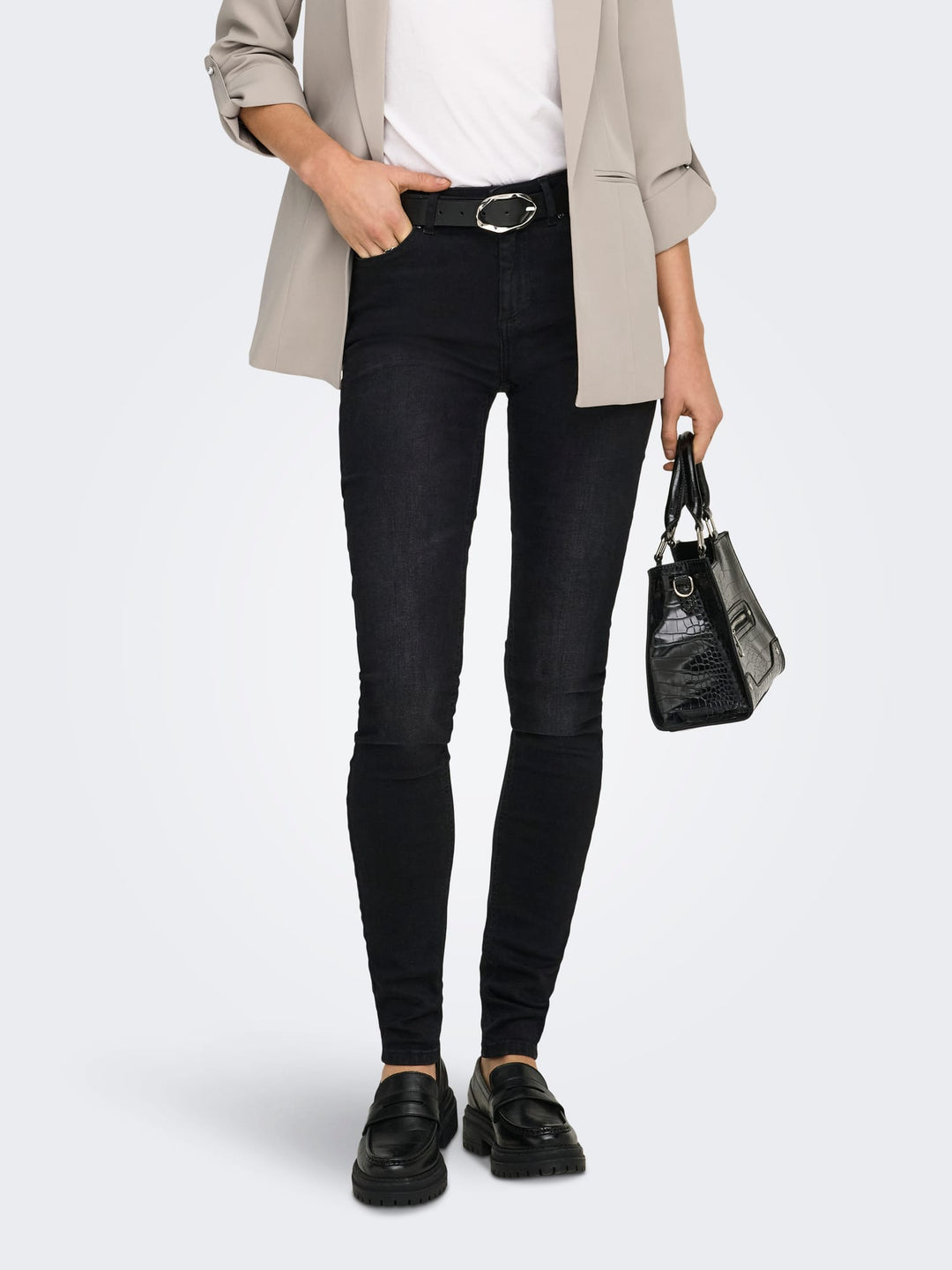 Only skinny fit jeans zwart denim – dames - Black Denim - L32