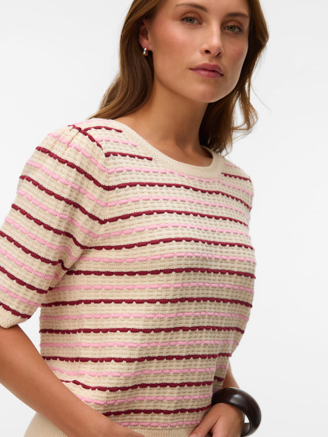 VERO MODA 10346810 Monica trui dames ecru dessin