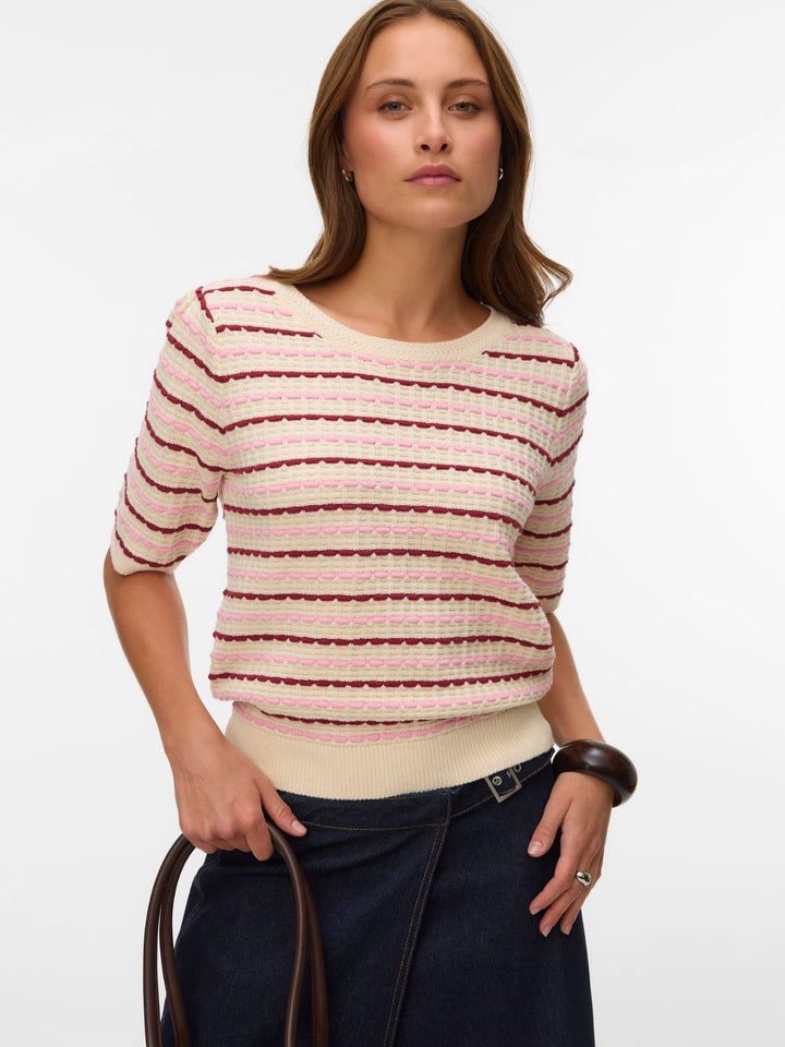VERO MODA 10346810 Monica trui dames ecru dessin
