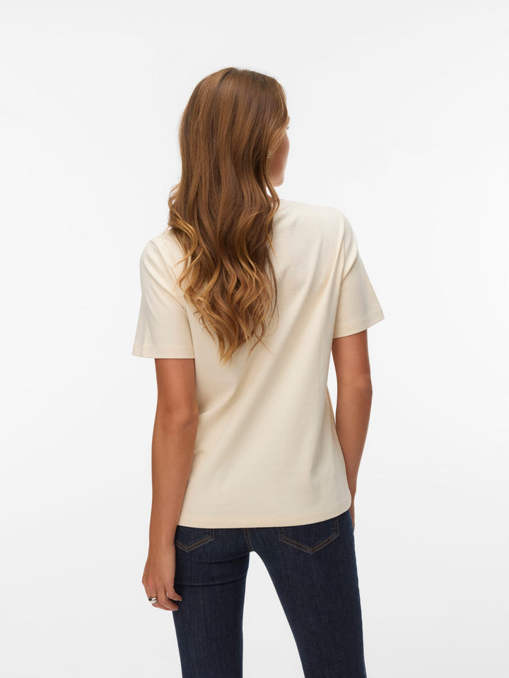 VERO MODA 10348271 irene T-shirt k/m ecru dessin