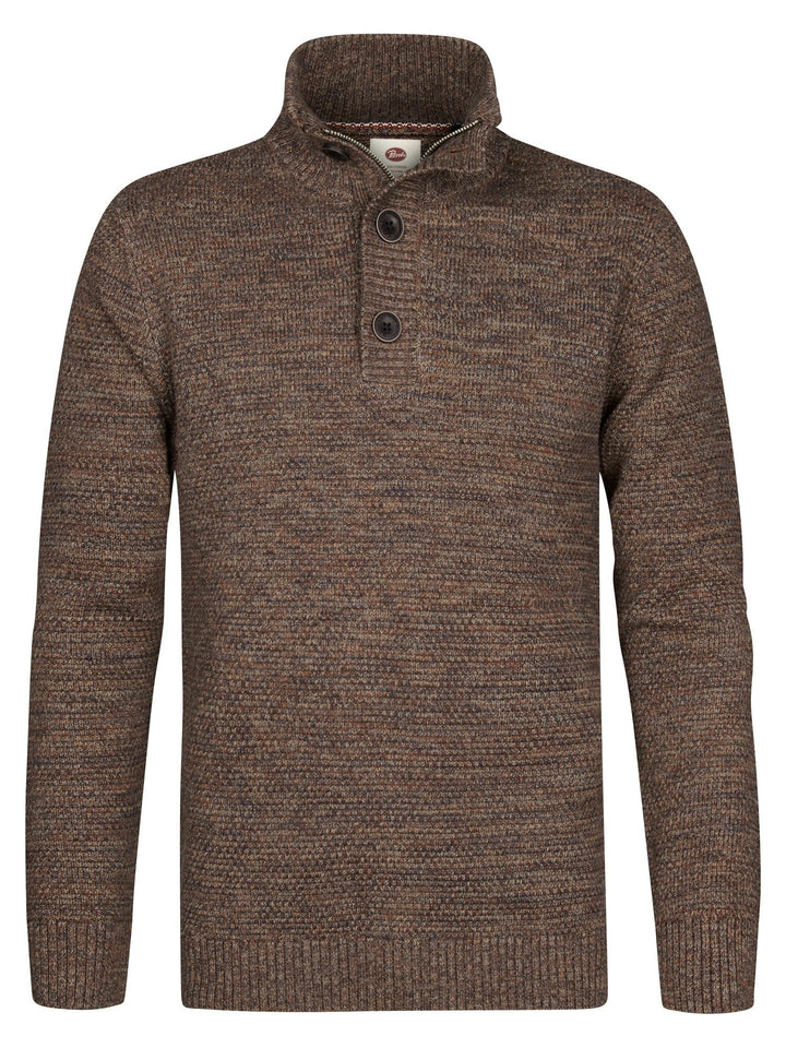 Petrol men M-3060-KWC270 trui heren bruin dessin