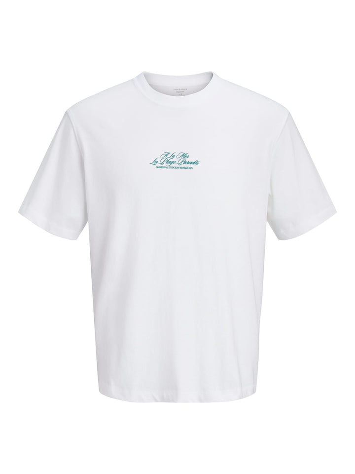 jack &amp; jones kids JORCASSIS PHOTO BACK TEE SS CN JNR wit dessin – jongens