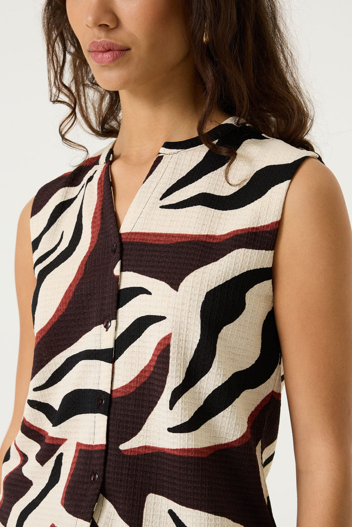 Garcia woman top ecru dessin – dames