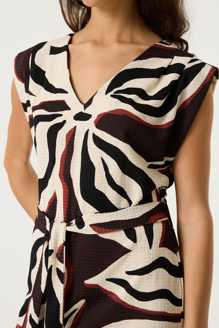Garcia woman midi jurk ecru dessin – dames