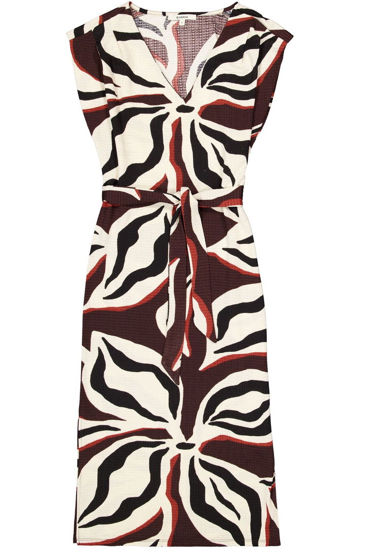 Garcia woman midi jurk ecru dessin – dames