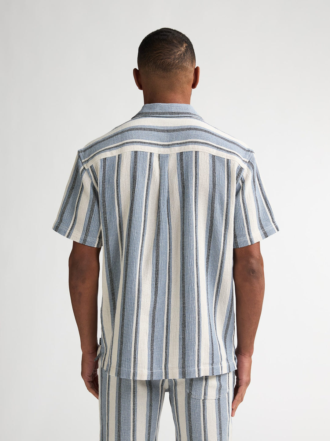Petrol men M-1060-SIS429 overhemd k/m – heren - Blauw Dessin