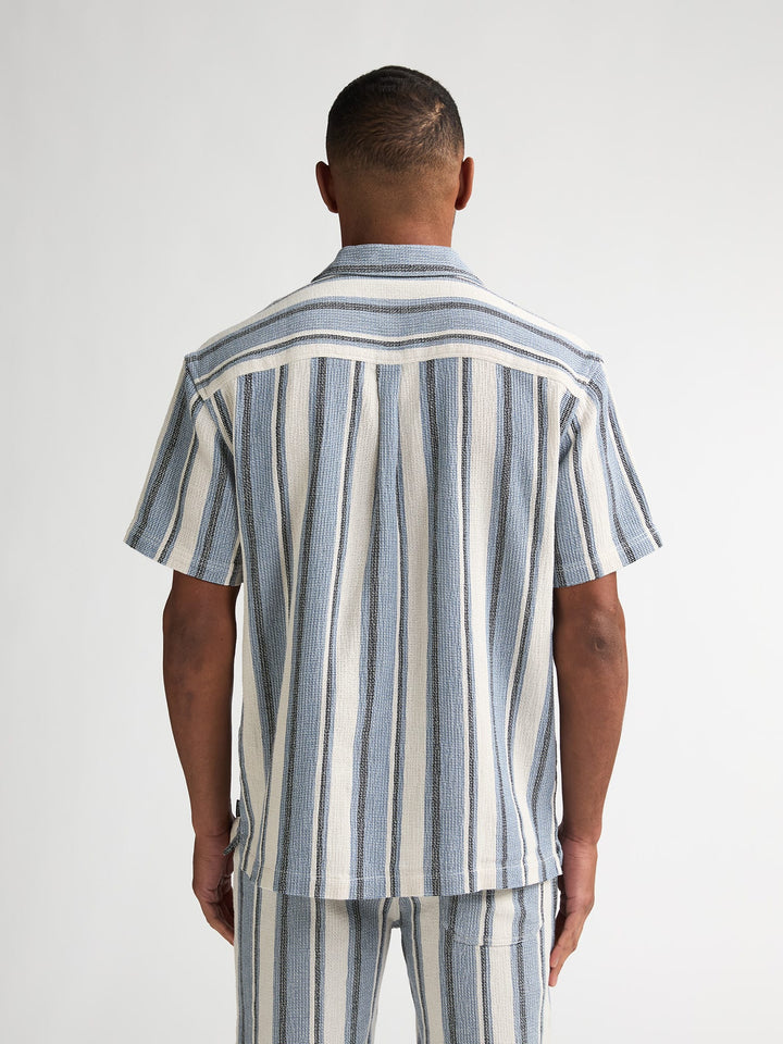 Petrol men M-1060-SIS429 overhemd k/m – heren - Blauw Dessin