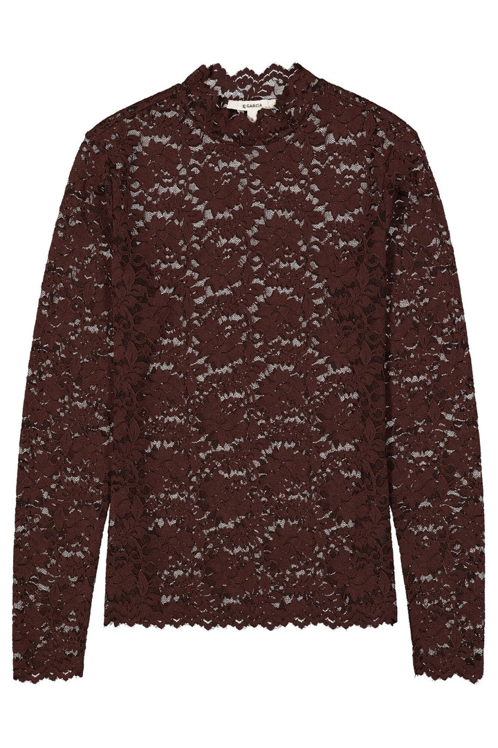 Garcia woman Z0075 top l/m bruin – dames