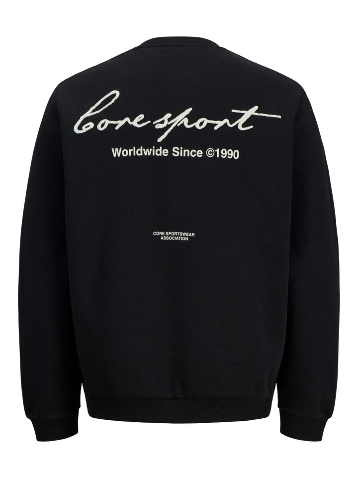 Jack & Jones JCODUST SCRIPT SWEAT CREW NECK - heren sweater - Zwart