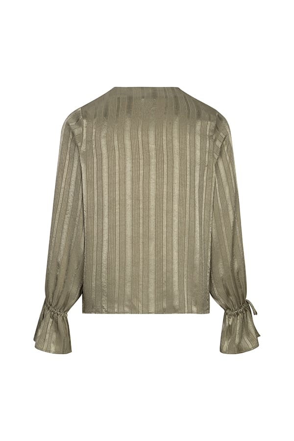 Lofty Manner RH06 - Blouse Hella - Satin Re oud groen