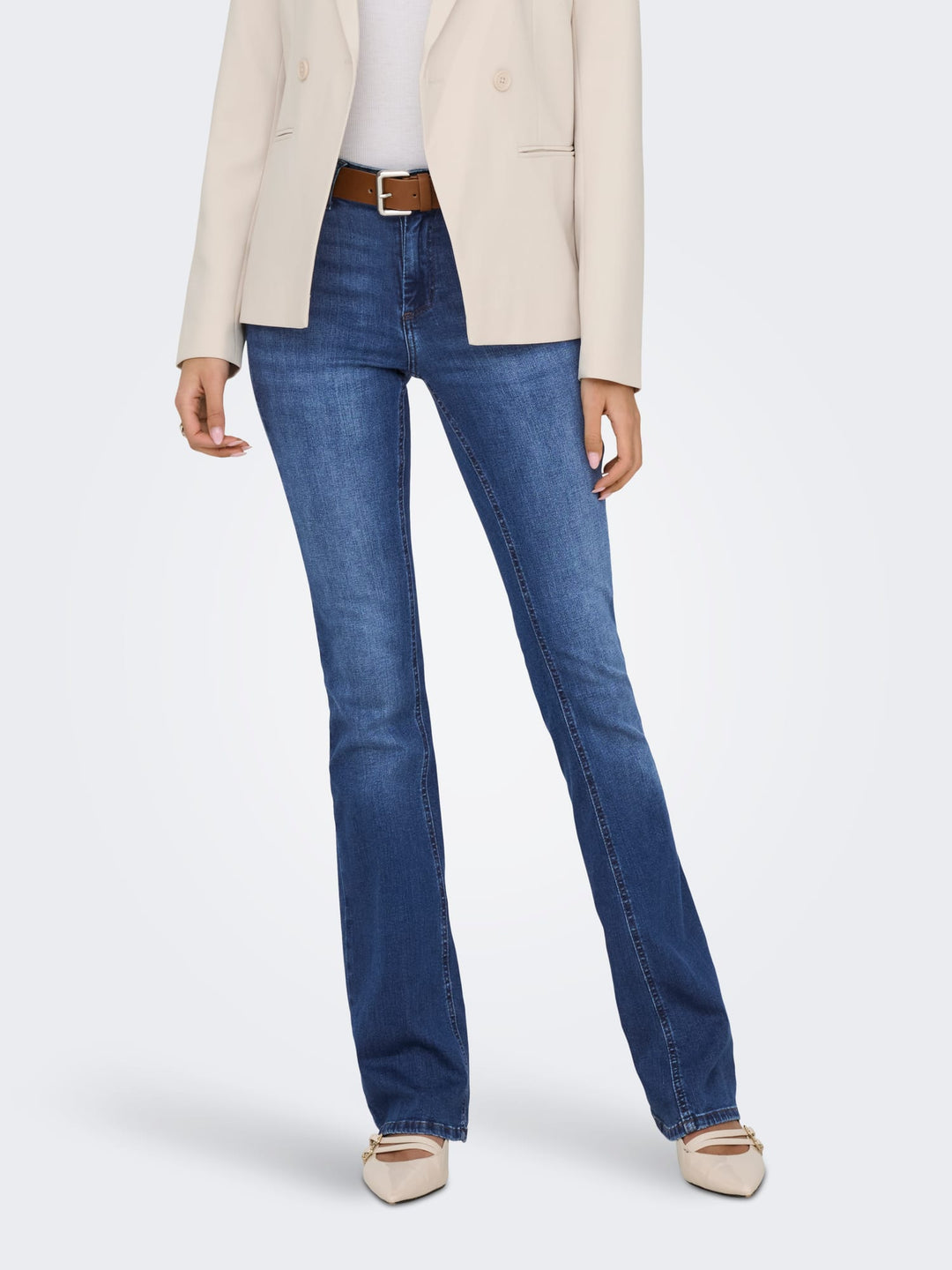 Only 15264050 Blush flared fit jeans – dames - Blue Denim - L34