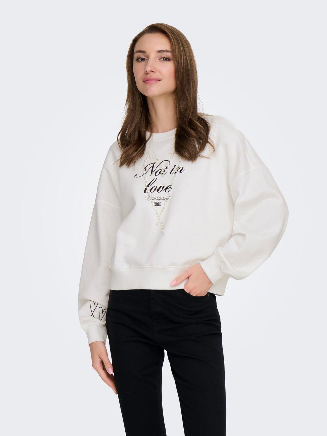 Only Kiara sweater dames off-white – trendy en comfortabel