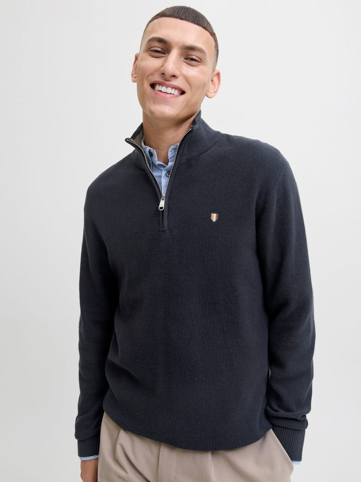 Jack & Jones JPRBLUREX KNIT HALF ZIP LN - trui heren navy