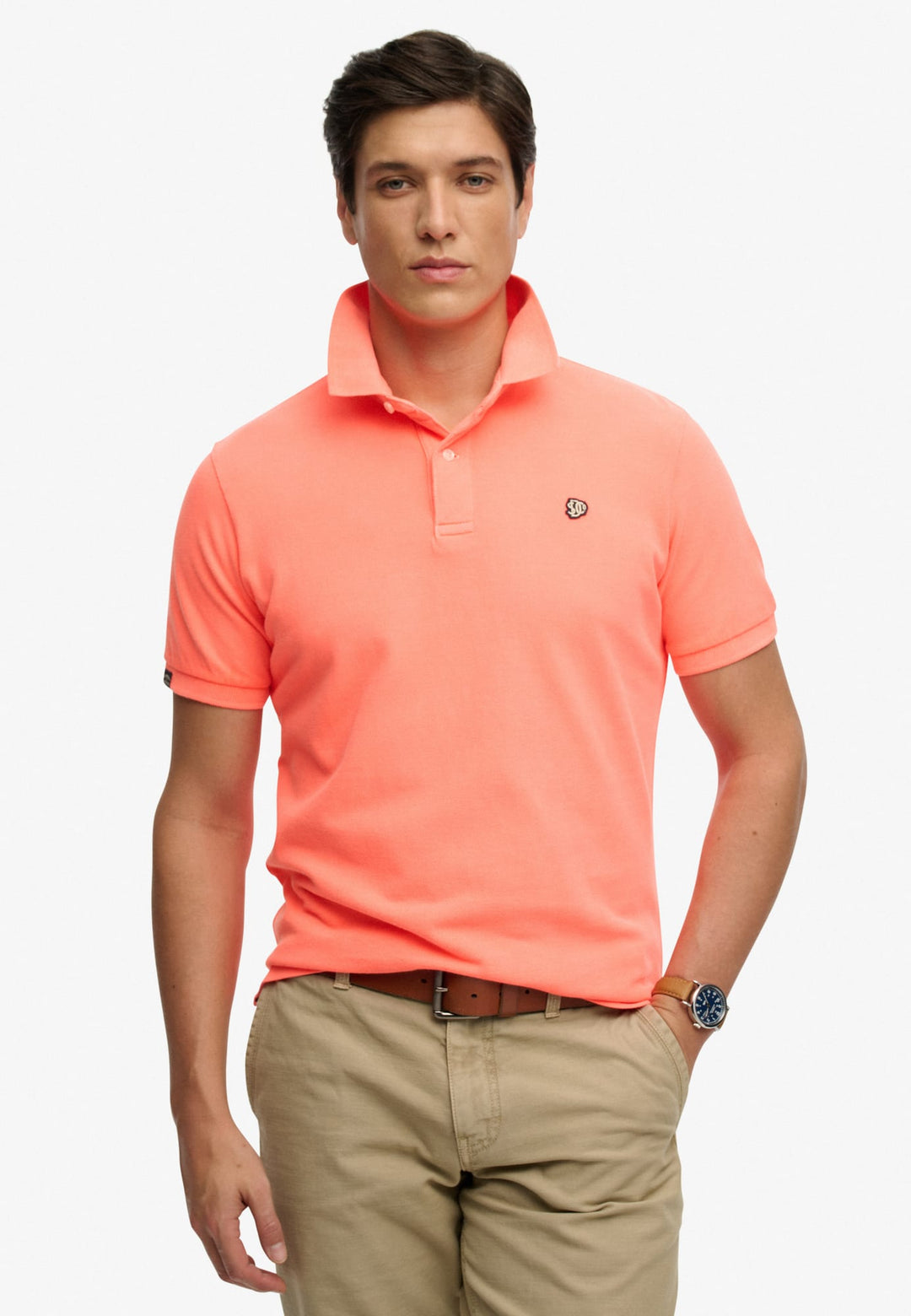 Superdry Vintage Destroy Poloshirt neon oranje – heren