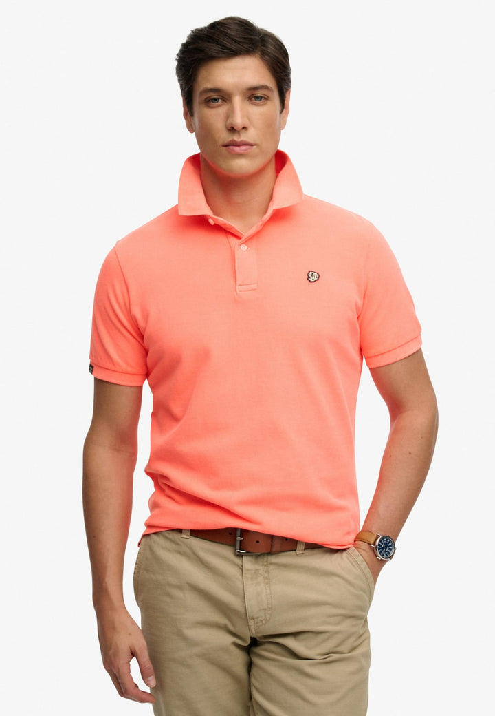 Superdry Vintage Destroy Poloshirt neon oranje – heren