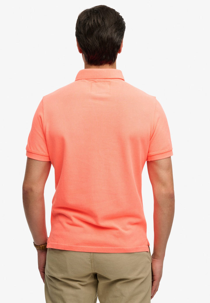 Superdry Vintage Destroy Poloshirt neon oranje – heren