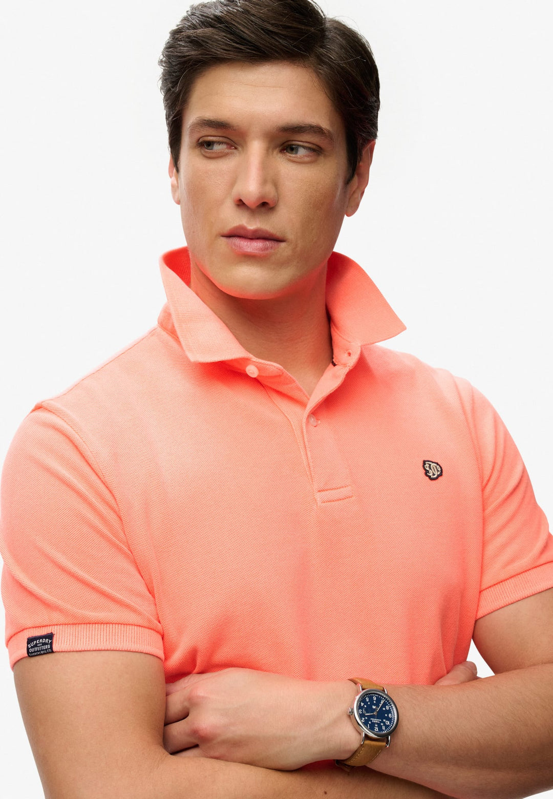 Superdry Vintage Destroy Poloshirt neon oranje – heren