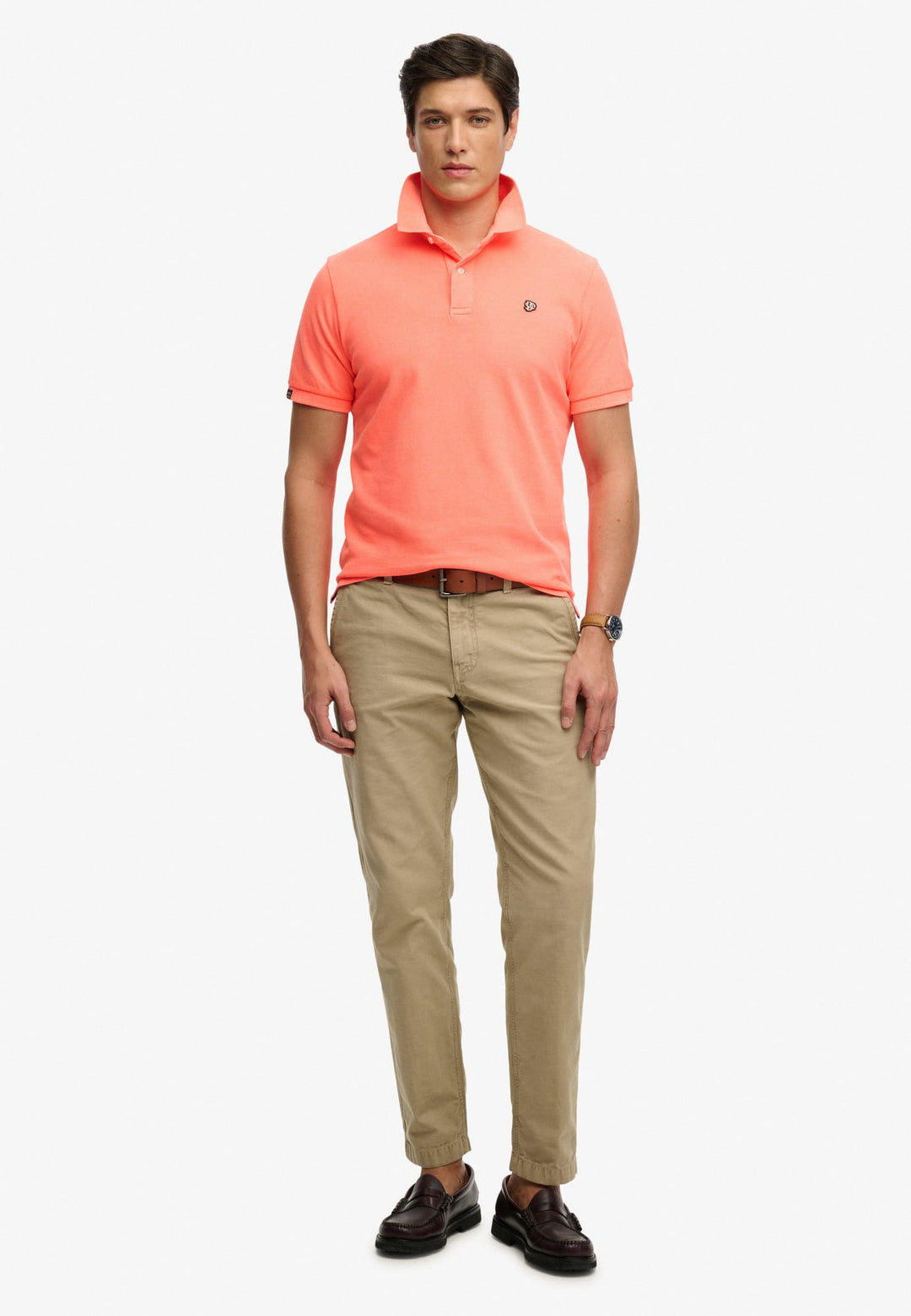 Superdry Vintage Destroy Poloshirt neon oranje – heren