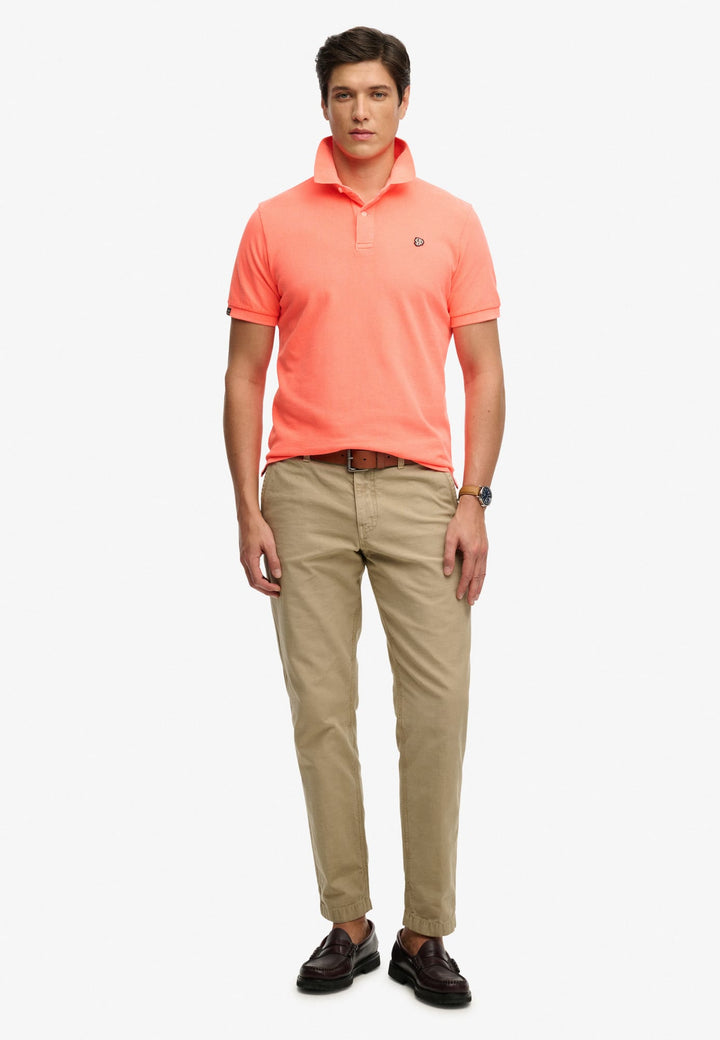 Superdry Vintage Destroy Poloshirt neon oranje – heren