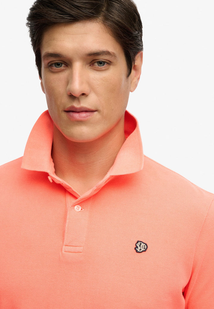 Superdry Vintage Destroy Poloshirt neon oranje – heren