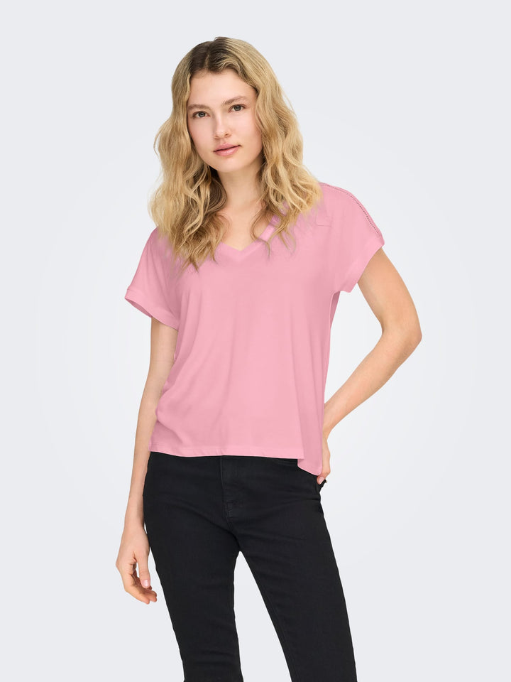 Only ONLFREE LIFE T-shirt roze – dames