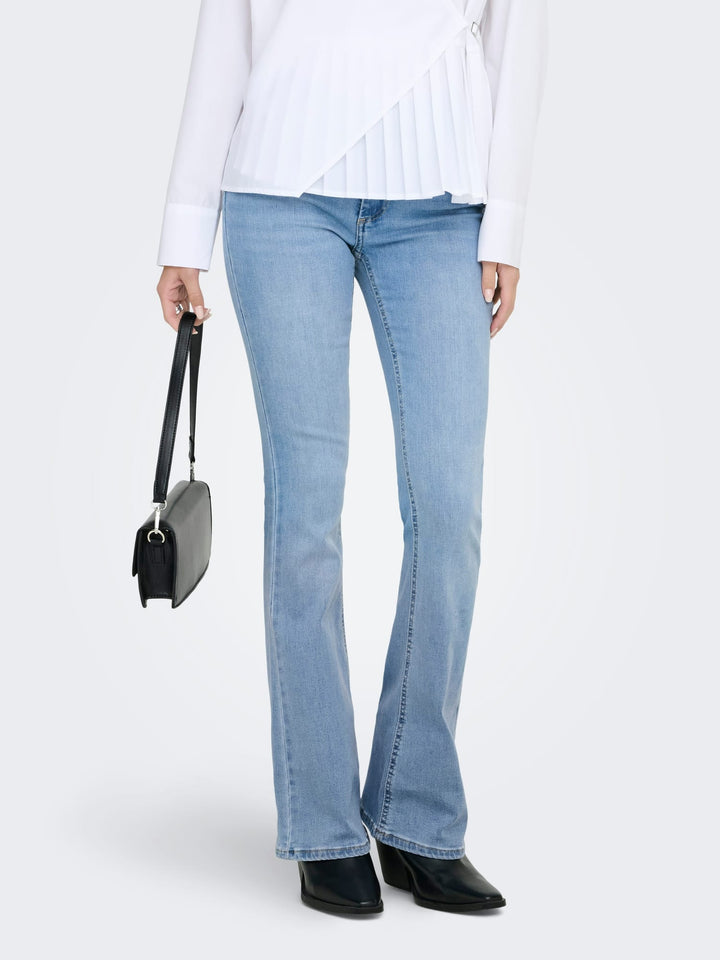 Only Blush flared fit jeans blauw denim – dames - Blue Denim - L32