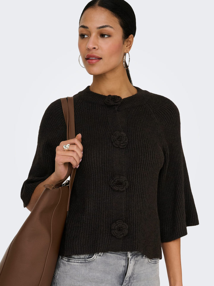 jacqueline de yong 15380692 Hailey vest gebreid bruin