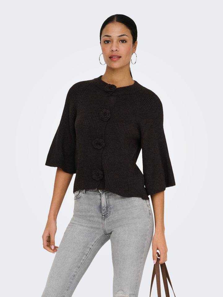 Jacqueline de Yong Hailey vest gebreid bruin – dames