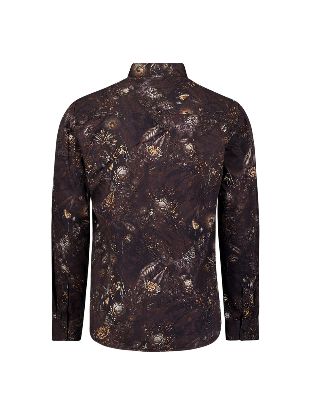 No excess 33430947 overhemd l/m heren zwart dessin